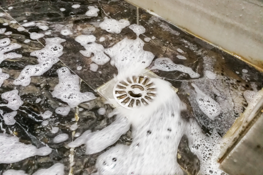 Water in shower not draining shop