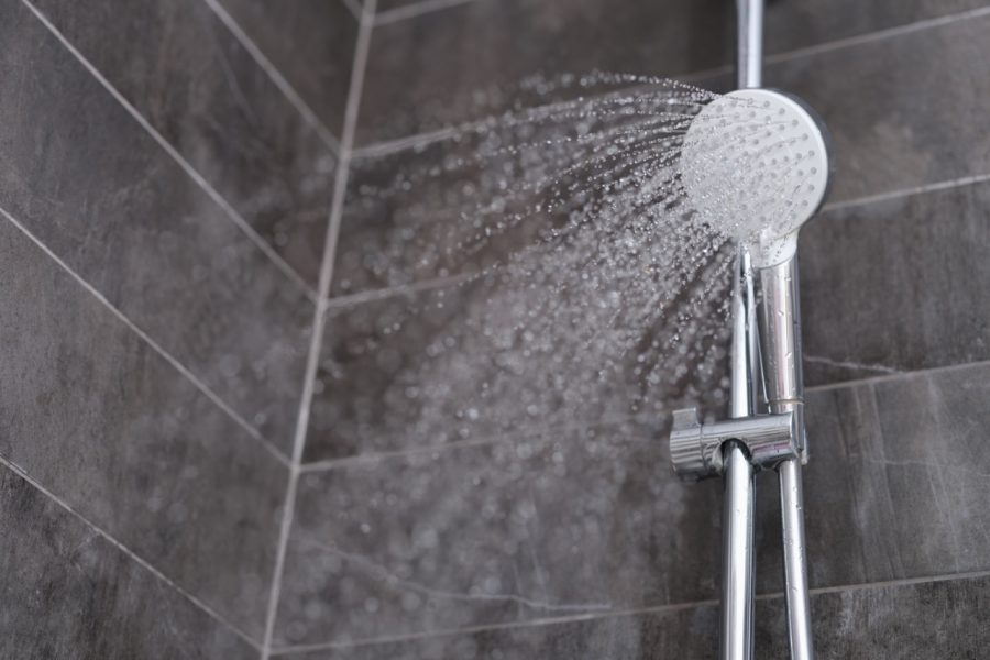 trickling water from shower head, low water pressure