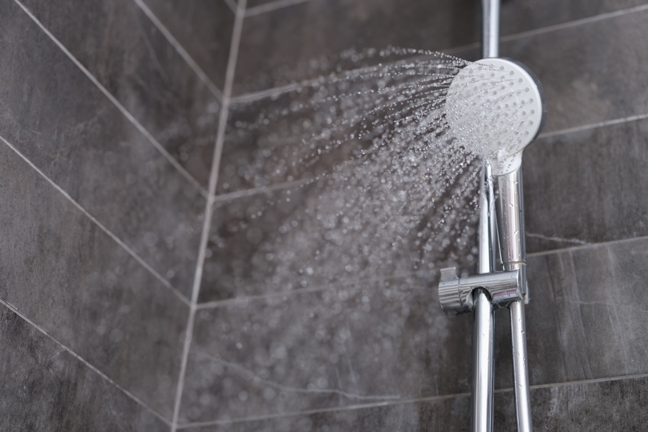 trickling water from shower head, low water pressure