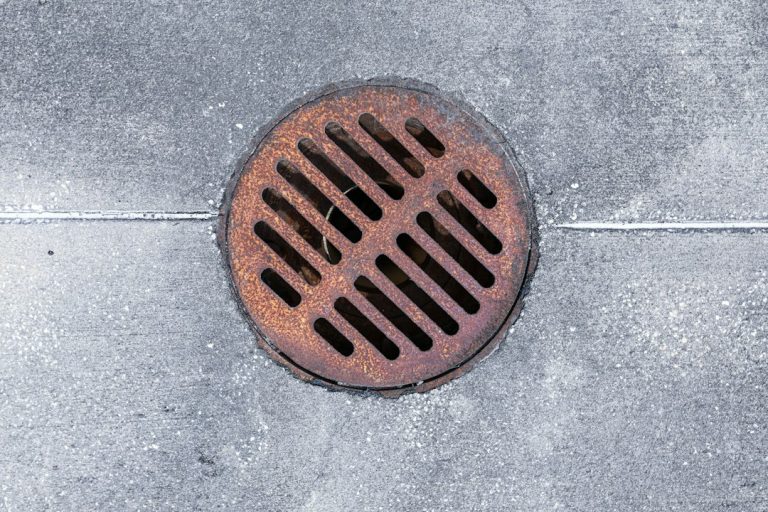 Floor drain that may develop odors or drainage problems in a basement