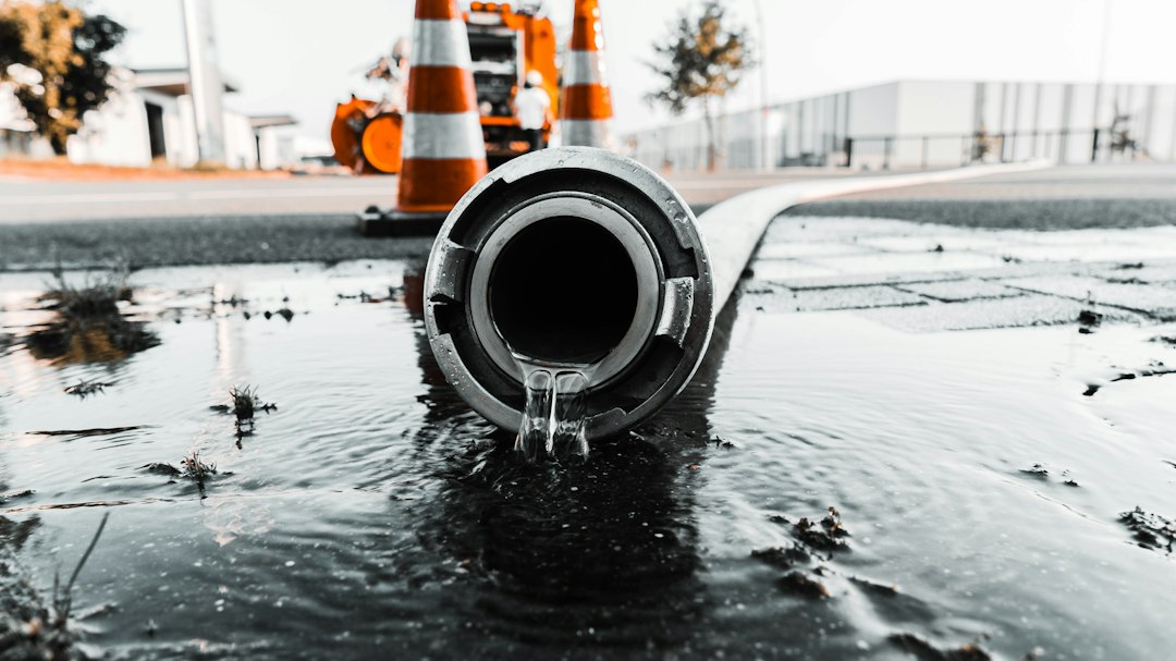 High pressure water flow representing professional hydro jetting and sewer cleaning